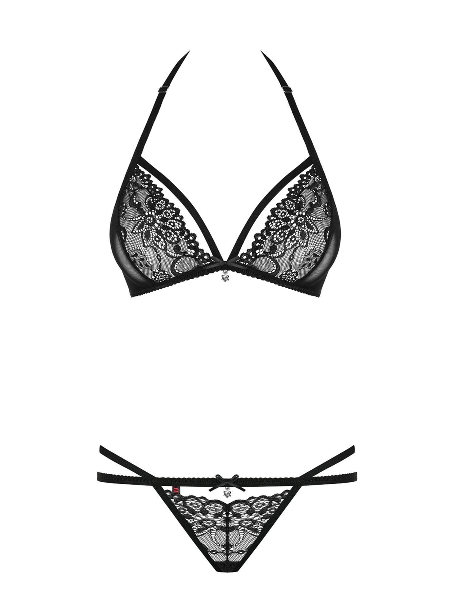 Комплект белья Obsessive 838, S/M (черный)