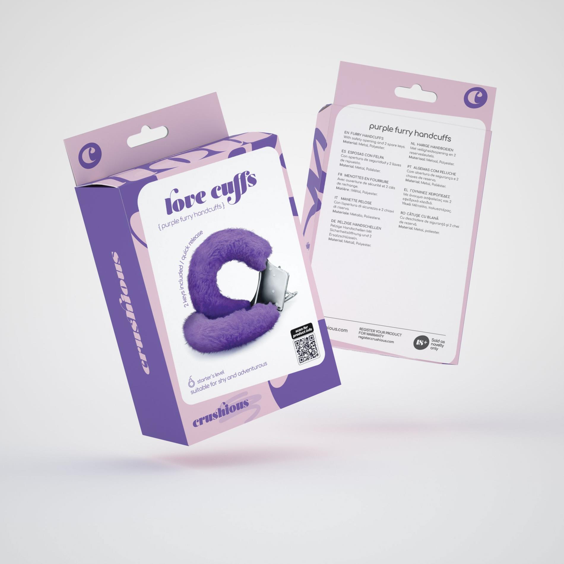 Наручники Crushious Love Cuffs Furry (фиолетовый)