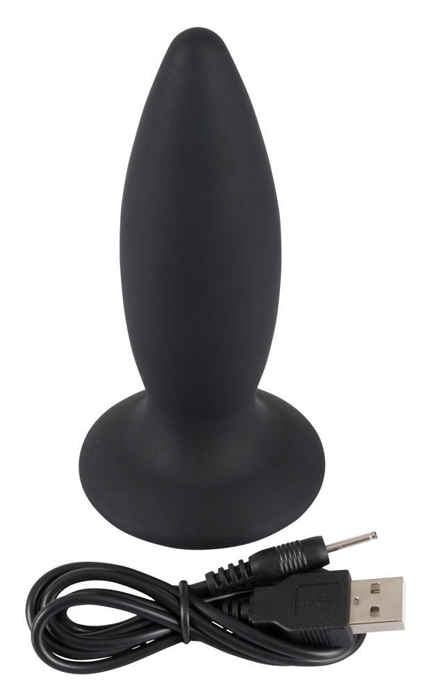 Korek analny Black Velvets Rechargeable Plug M, 12,5 cm (czarny)