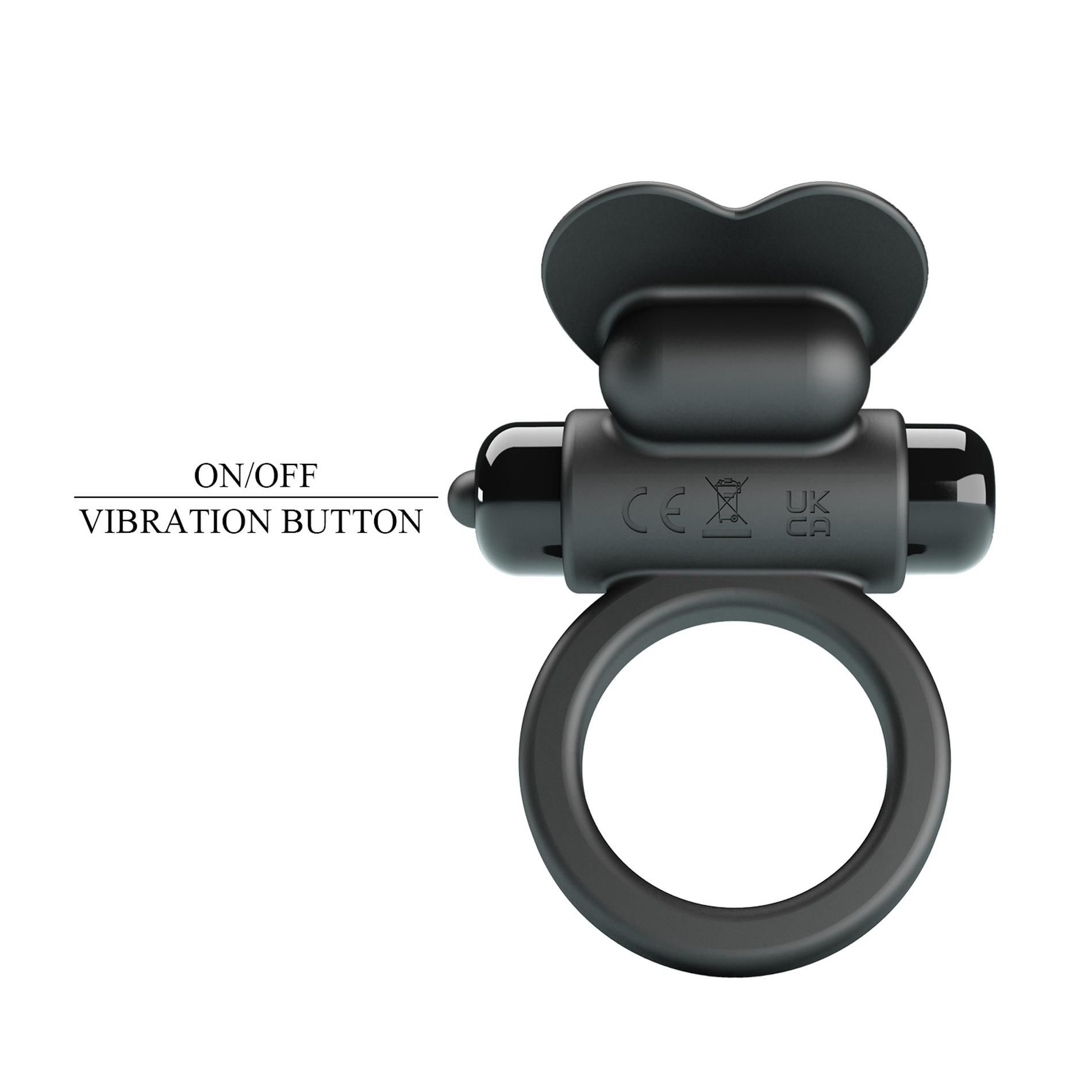 Виброкольцо Pretty Love Vibrant Penis Ring Debonaire, 8,5 см (черный)