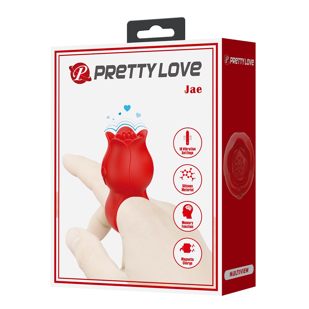 Wibrator na palec Pretty Love Jae, 6.2 cm (czerwony)