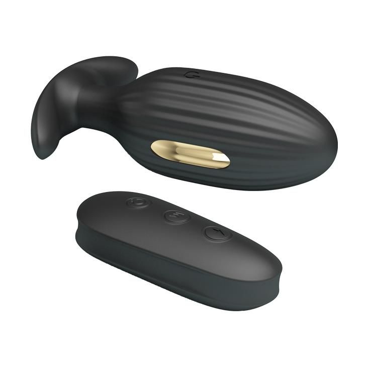 Korek analny Pretty Love Electric Shock Massager, 9,2 cm (czarny)