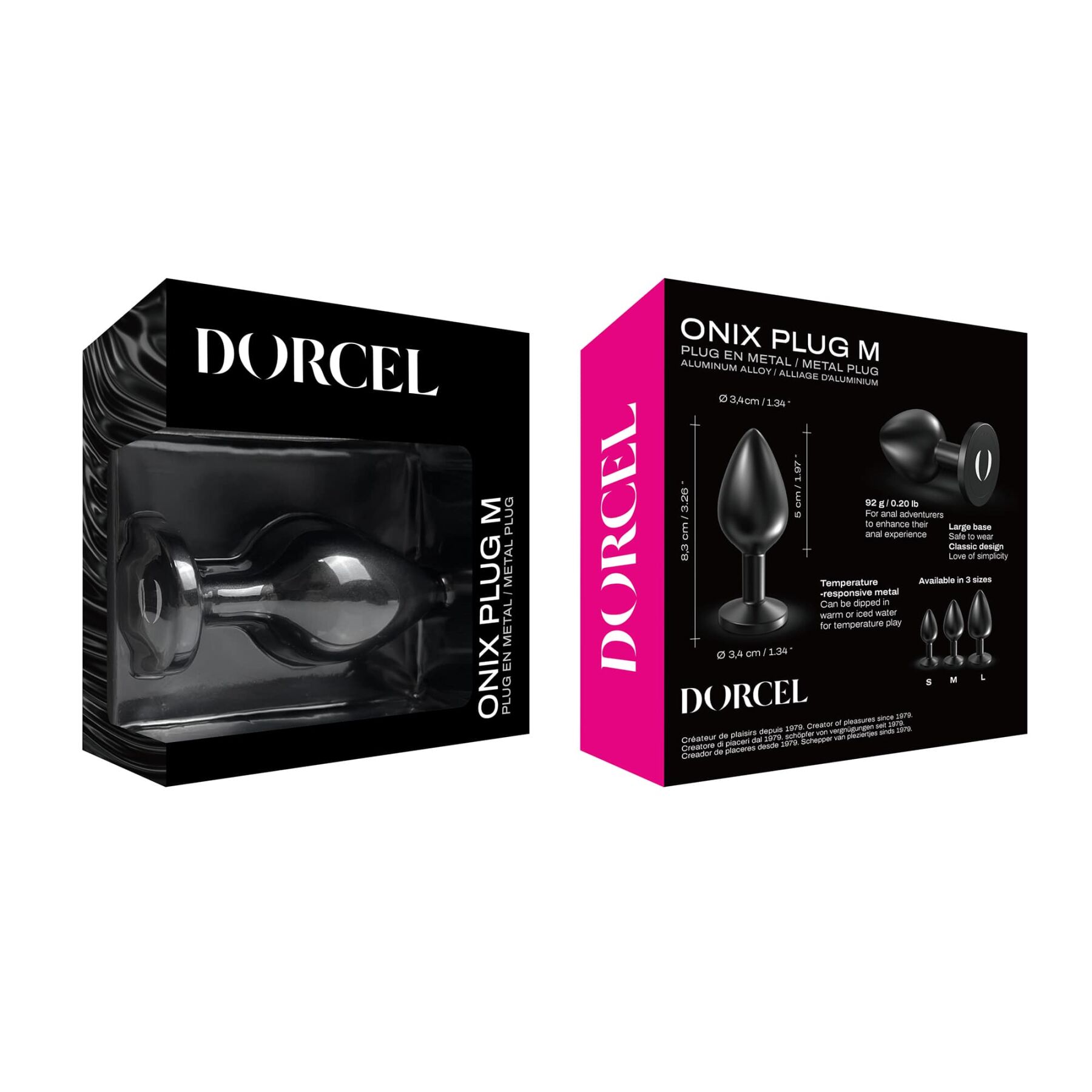 Korek analny Dorcel Onix Plug M, 8,3 cm (czarny)