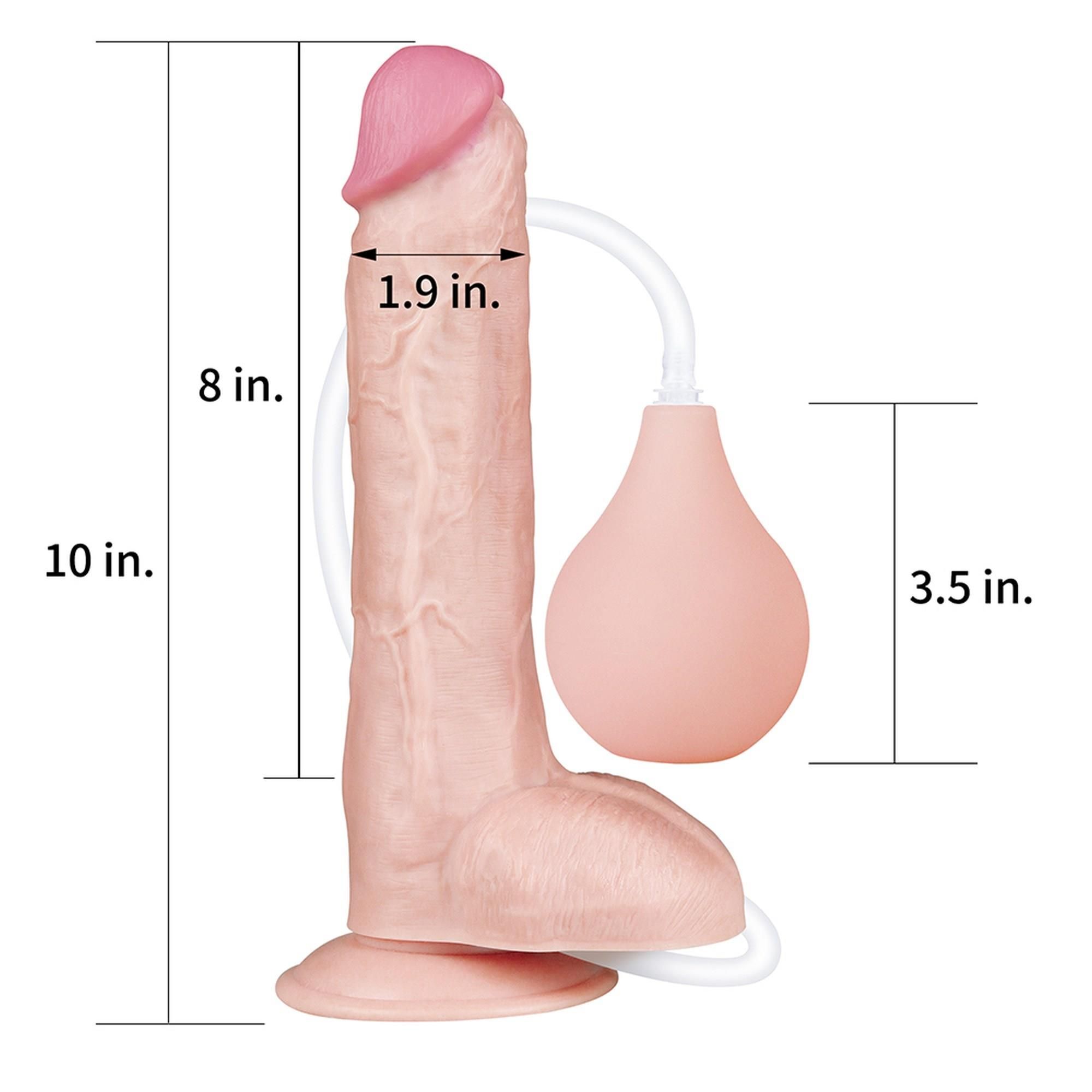 Большой кончающий фаллоимитатор LoveToy Squirt Extreme, 25,4 см (телесный)