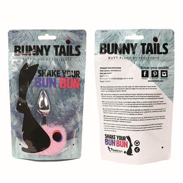 Анальна пробка FeelzToys Bunny Tails, 7х2.5 см (рожевий)