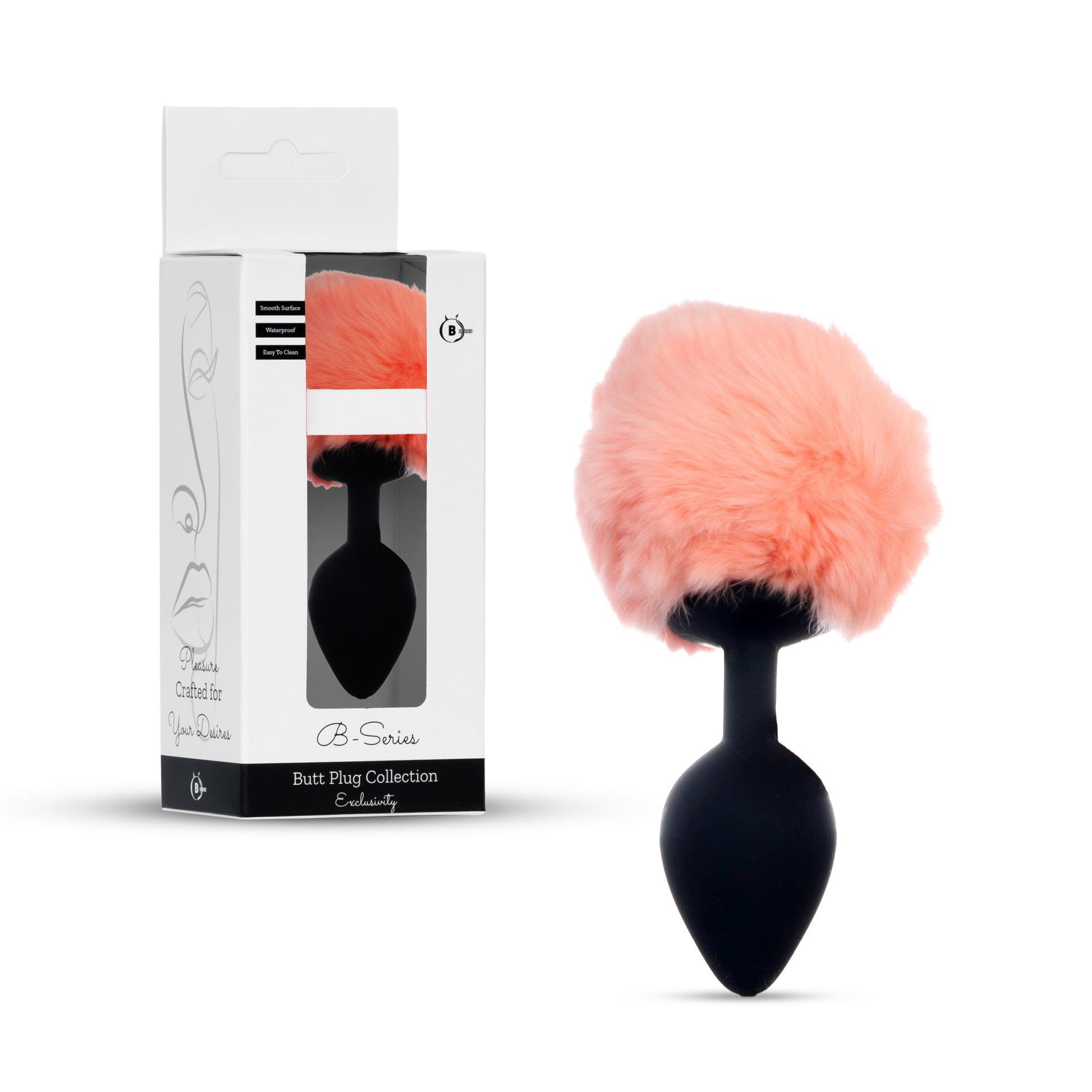 Boys of Toys Bunny Tail - Korek analny z ogonem, Brzoskwinia, 8 cm