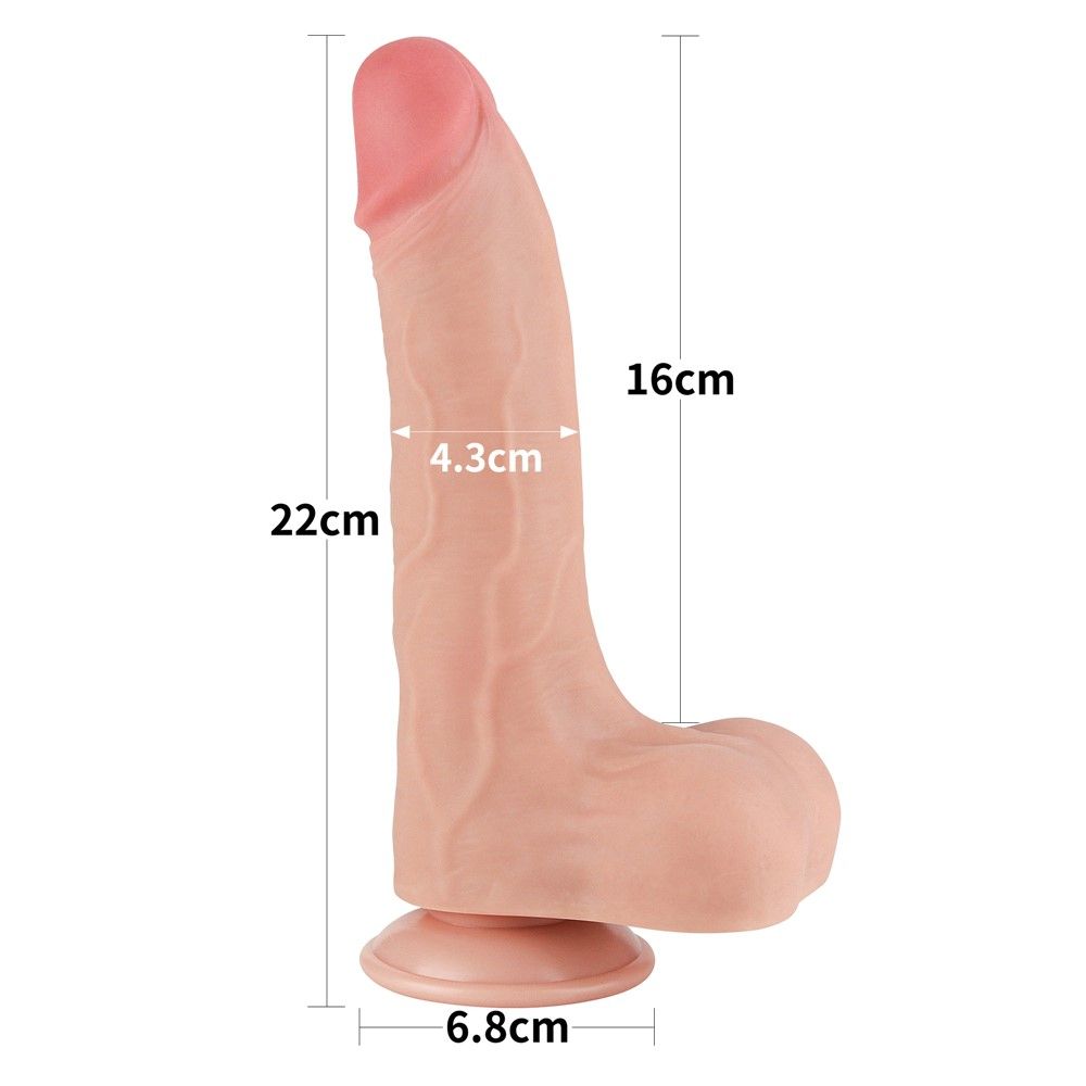 Фаллоимитатор Sliding-Skin Dual Layer Dong 8.5'', 22 см (телесный)
