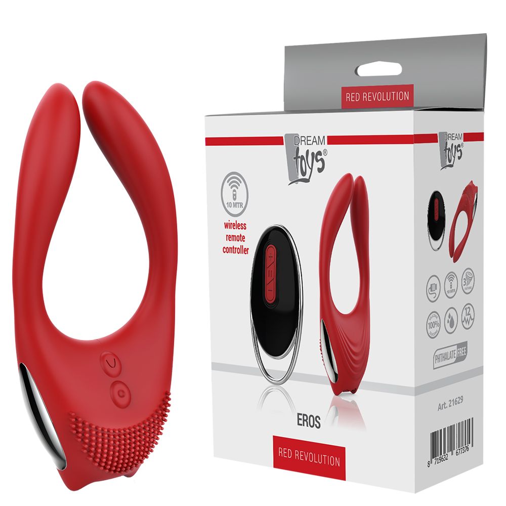 Вибратор Red Revolution Eros, 12 см (красный)