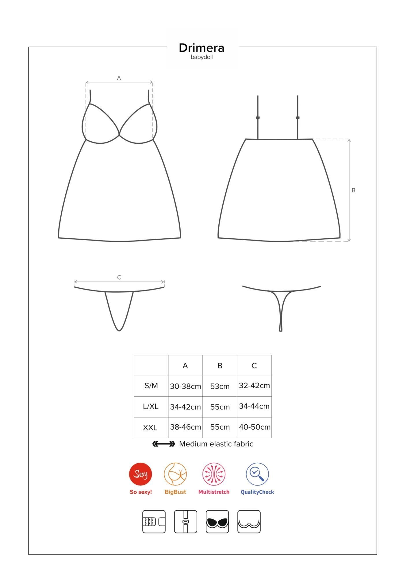 Сексуальный комплект Obsessive Drimera, S/M (синий)