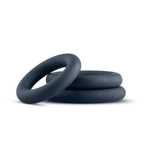 Набір ерекційних кілець Boners 3-Piece Cock Ring Set, 3 шт (сірий)