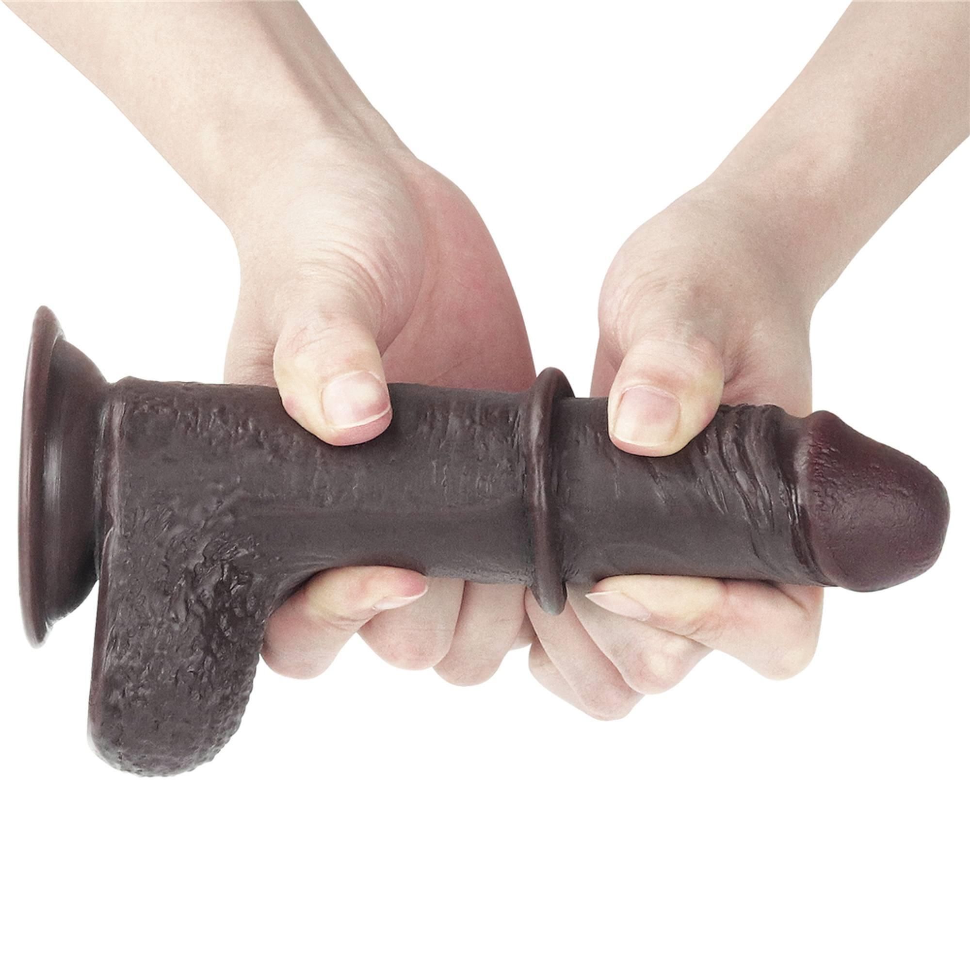Фаллоимитатор с присоской LoveToy Sliding-Skin Dildo 7, 17,5 см (коричневый)
