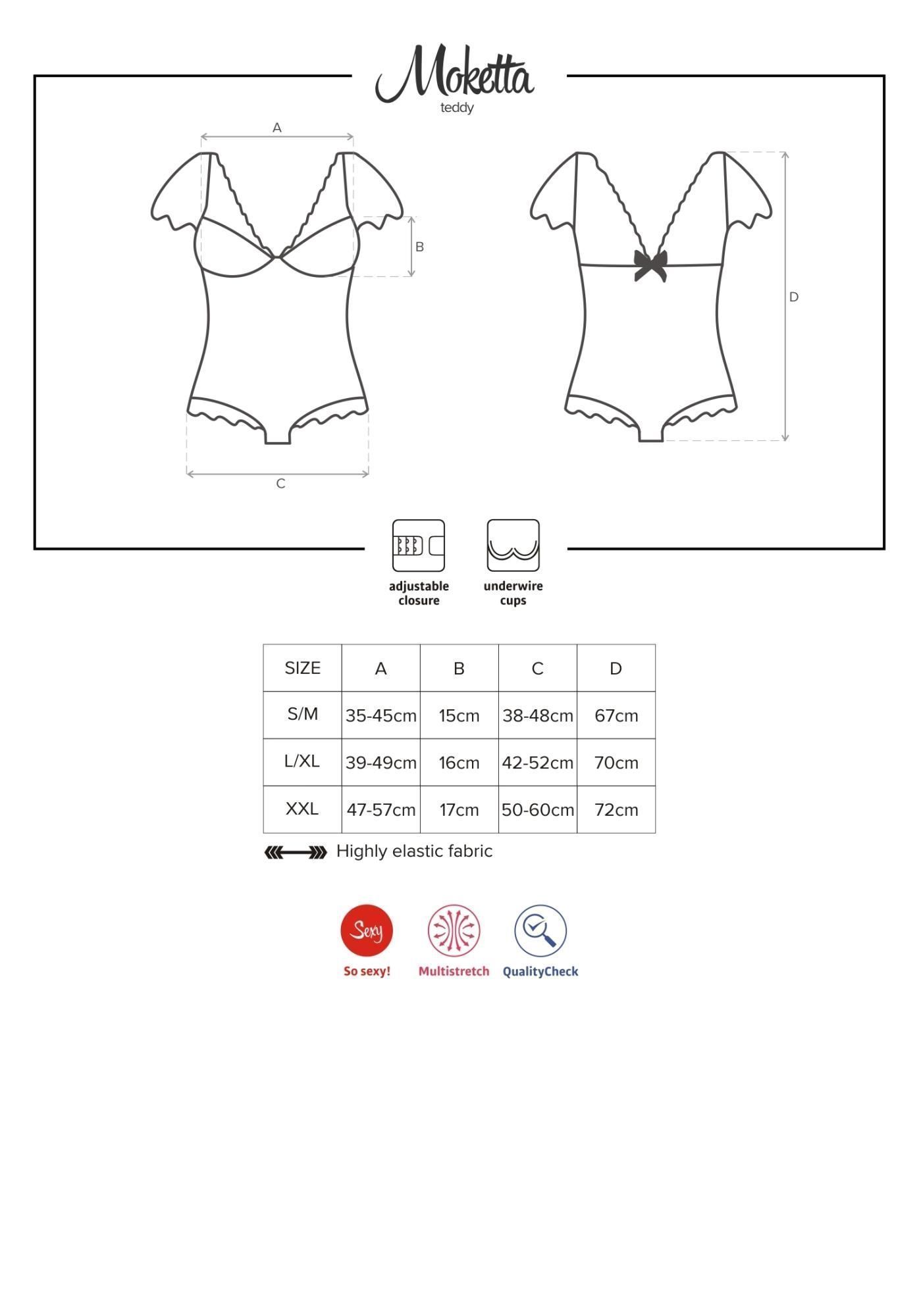 Боди Obsessive Moketta, S/M (фиолетовый)