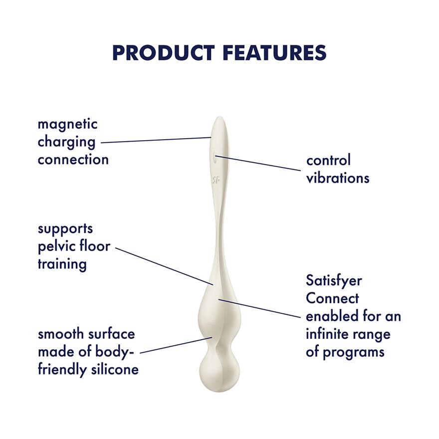 Вагинальные шарики Satisfyer Love Birds 1, 22.2 см (белый)