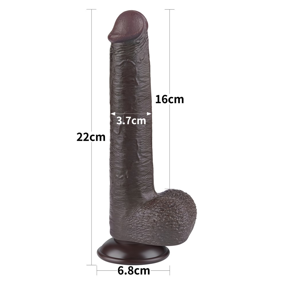 Фаллоимитатор Sliding-Skin Dual Layer Dong 9, 23 см (коричневый)