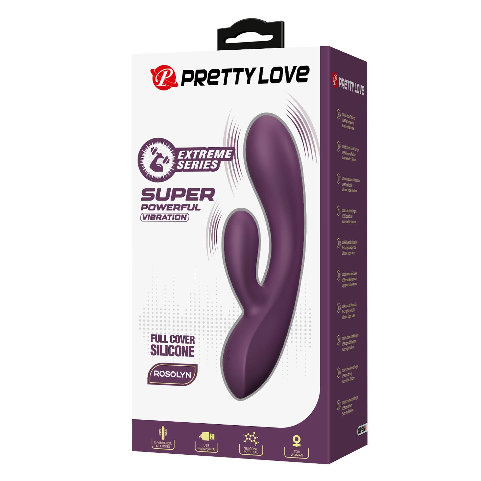 Вибратор-кролик Pretty Love Rosolyn, 19 см (фиолетовый)