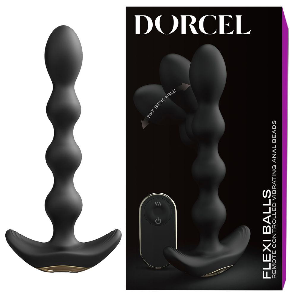 Анальна пробка Dorcel Flexi Balls, 18,2 см (чорний)
