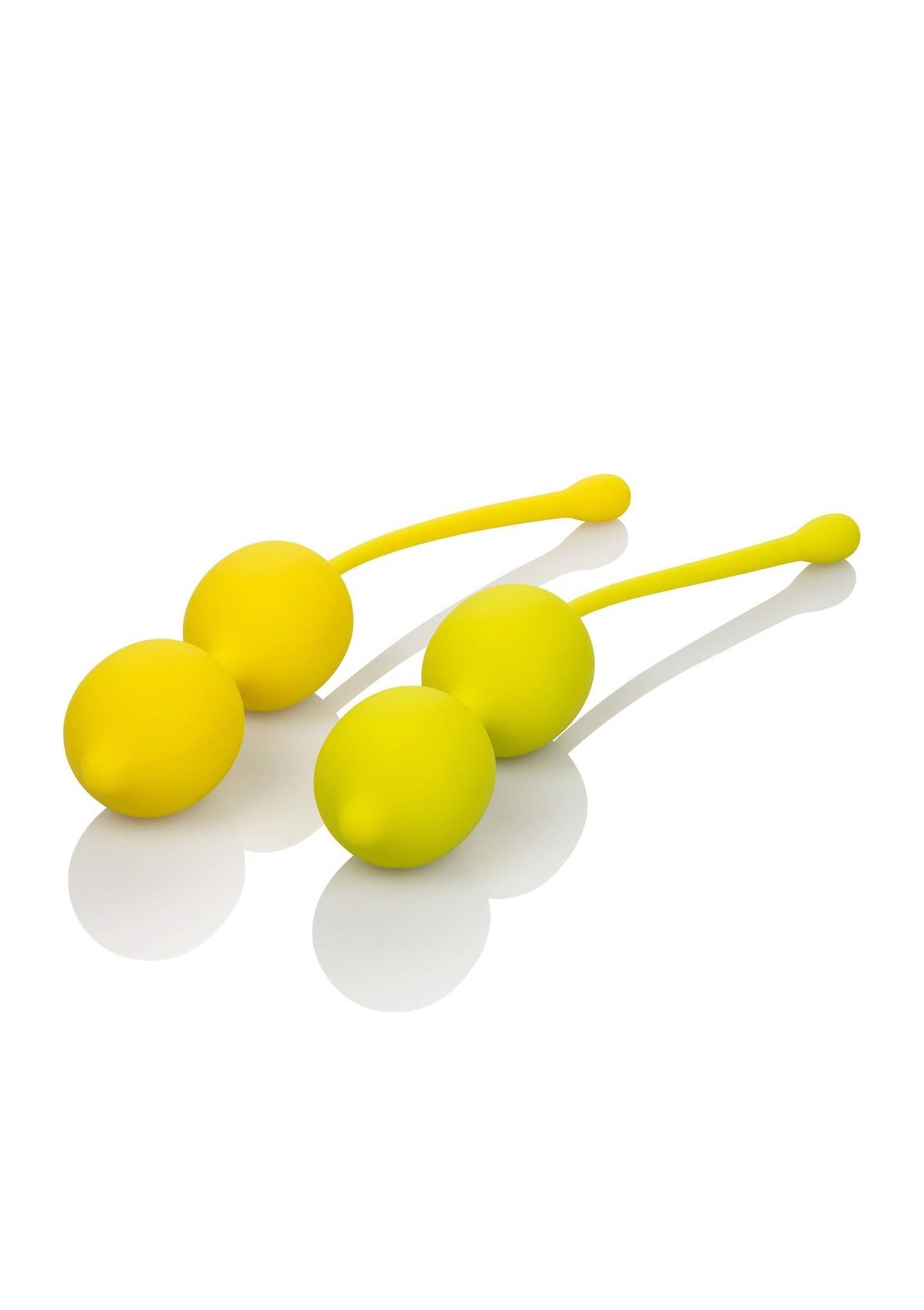 Вагинальные шарики CalExotics Kegel Training Set Lemon, 19 см (желтый)