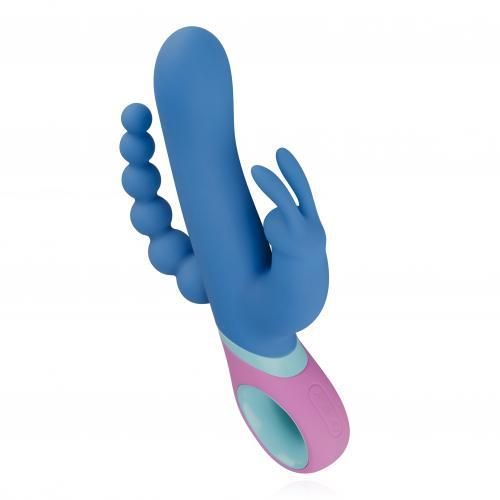 Вібратор кролик PMV20 Vice Double Vibrator, 23 см (синій)