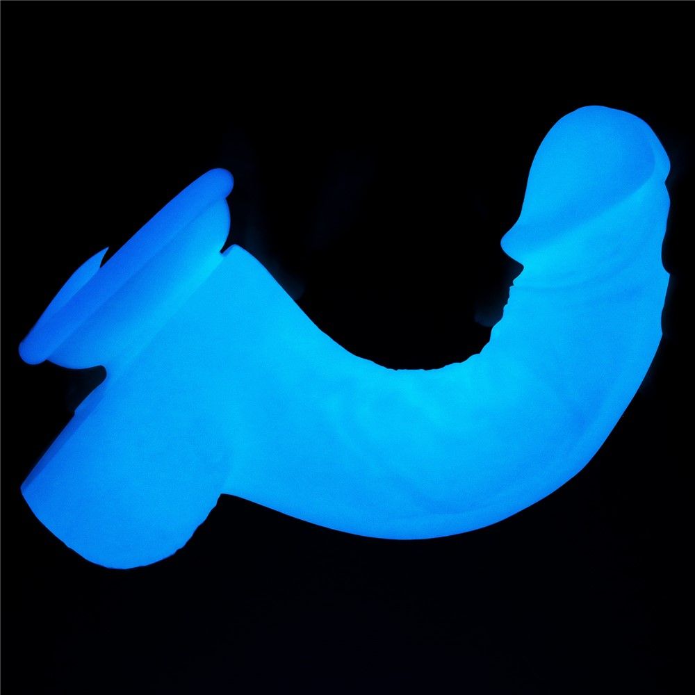 Неоновый фаллоимитатор LoveToy Lumino Play, 20,9 см (голубой)