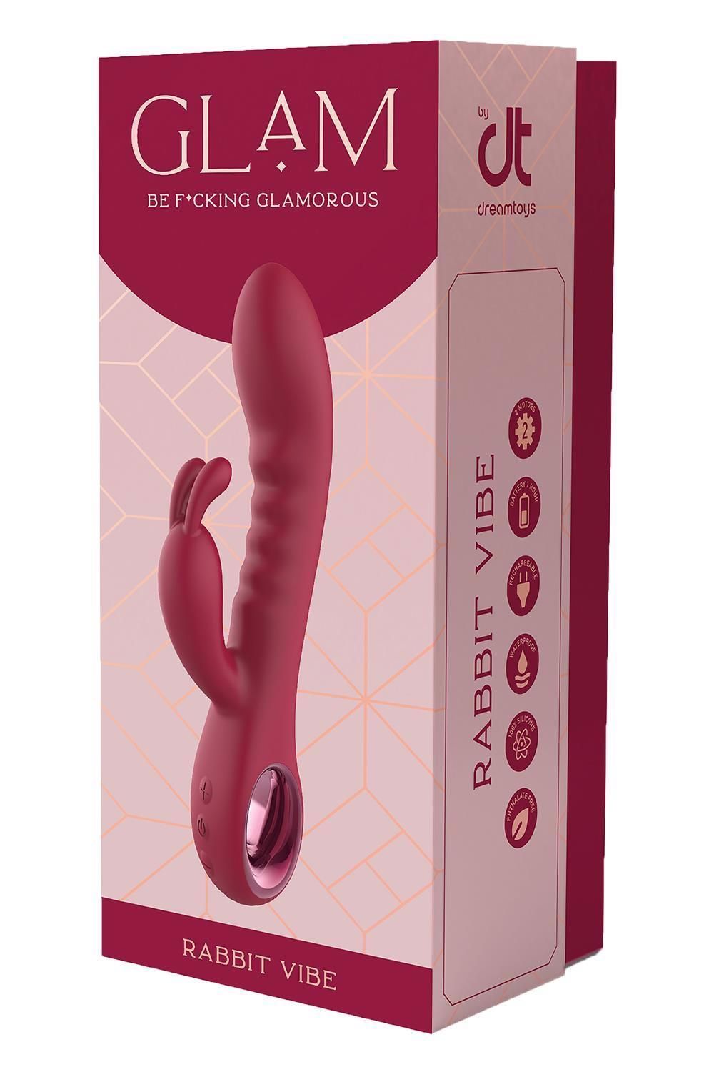 Вибратор-кролик Glam Rabbit Vibe, 22 см (красный)