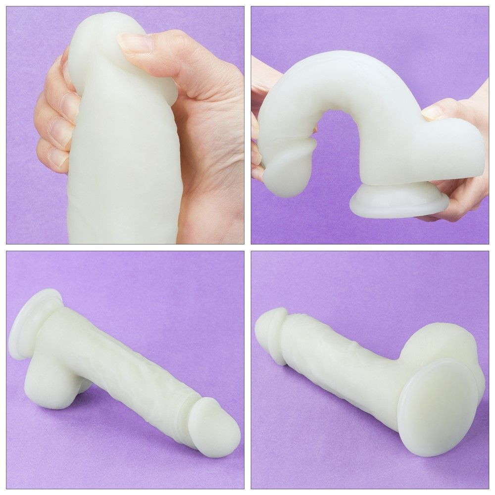 Неоновый фаллоимитатор LoveToy Lumino Play, 20,9 см (голубой)