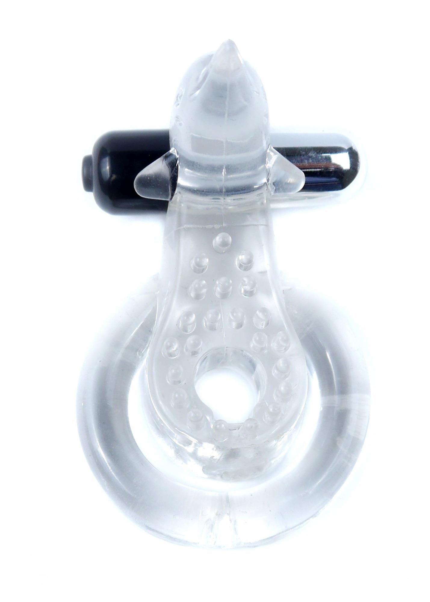 Віброкільце B - Series EasyLove Dolphin Vibro CockRing, 9 см (прозорий)