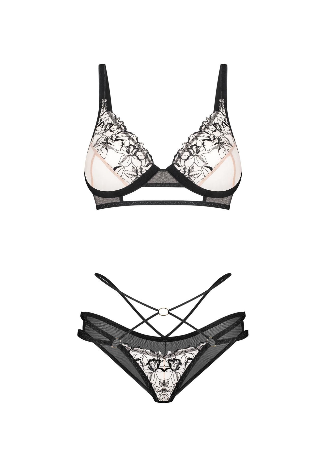 Комплект белья Obsessive Vila Blanes, M/L (черный)