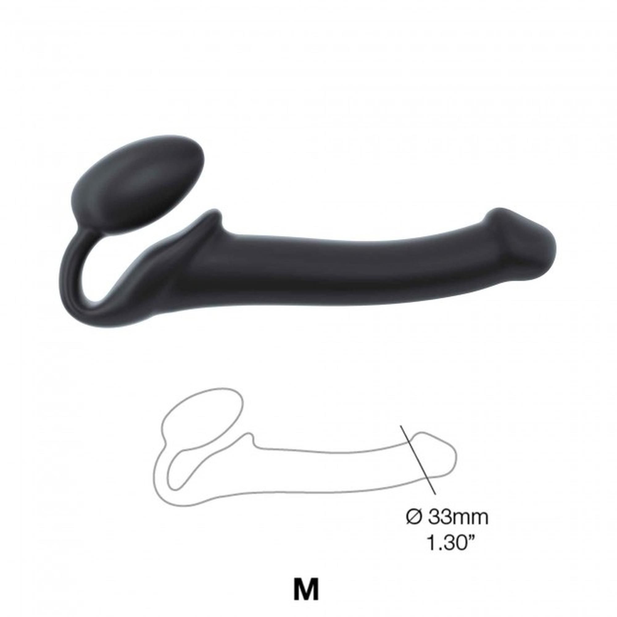 Безремневий страпон Strap-On-Me M, 15,6 см (чорний)