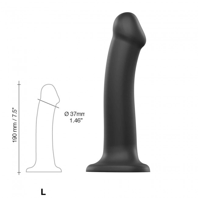 Фаллоимитатор Strap-On-Me Dual Density L, 19 см (черный)