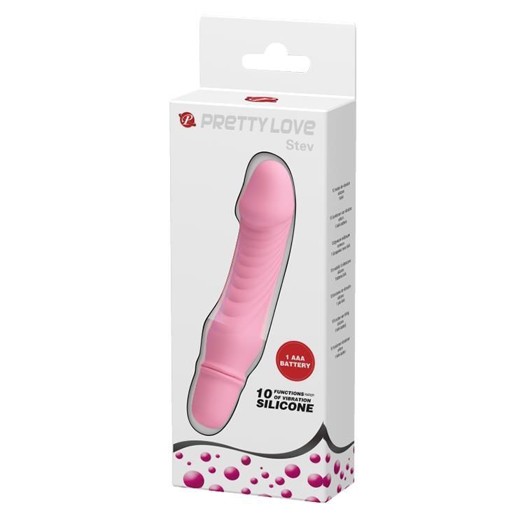 Вибратор Pretty Love Stev, 13,5 см (светло-розовый)