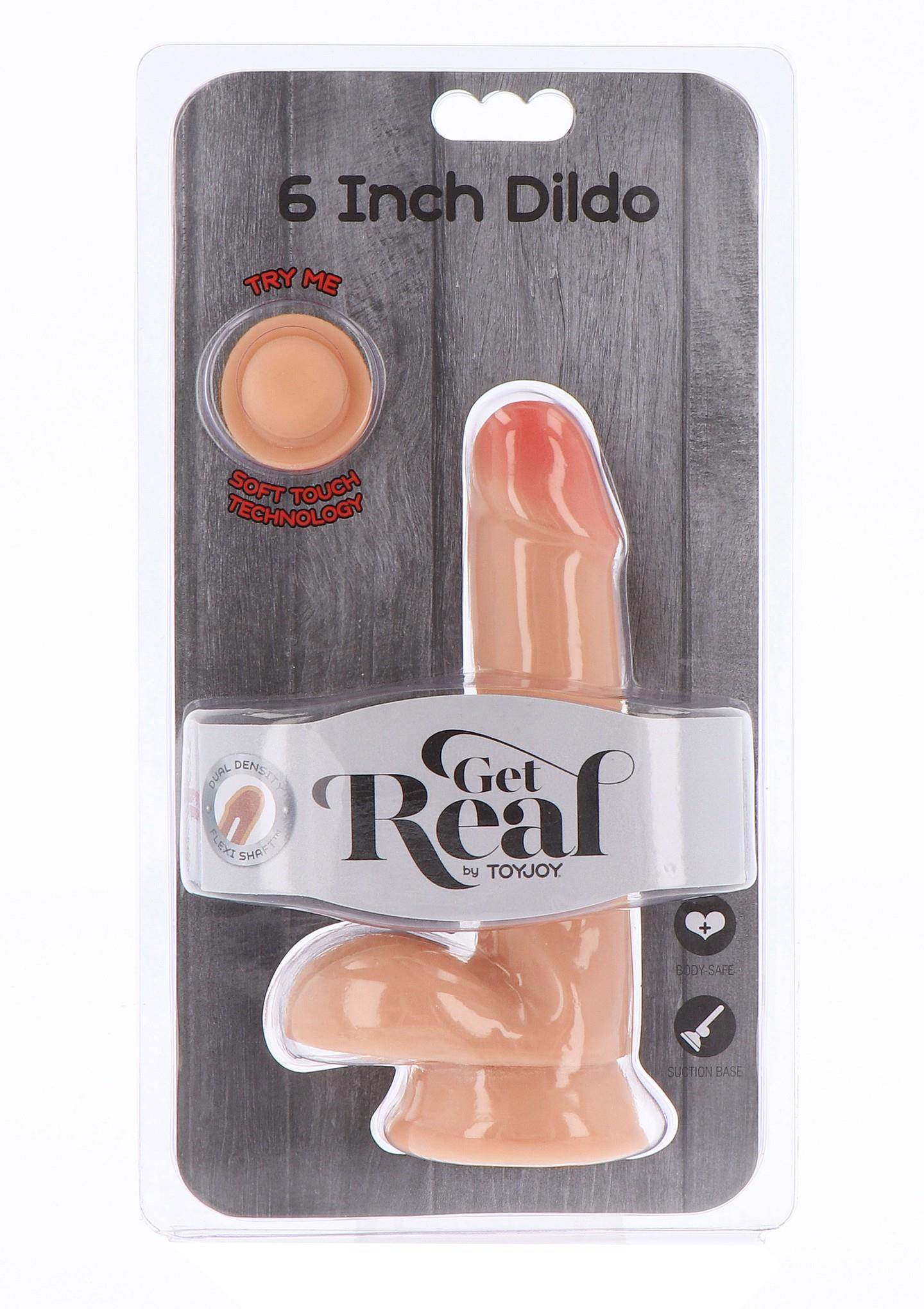 Реалистичный фаллоимитатор ToyJoy Get Real Dual Density, 17 см (телесный)
