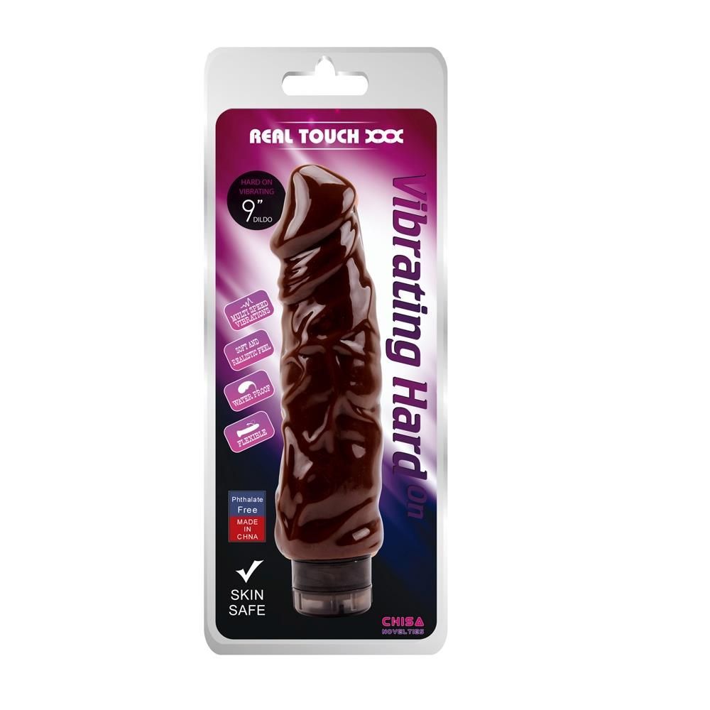 Вибратор Real Touch XXX Vibrating Hard, 22.6 см (коричневый)