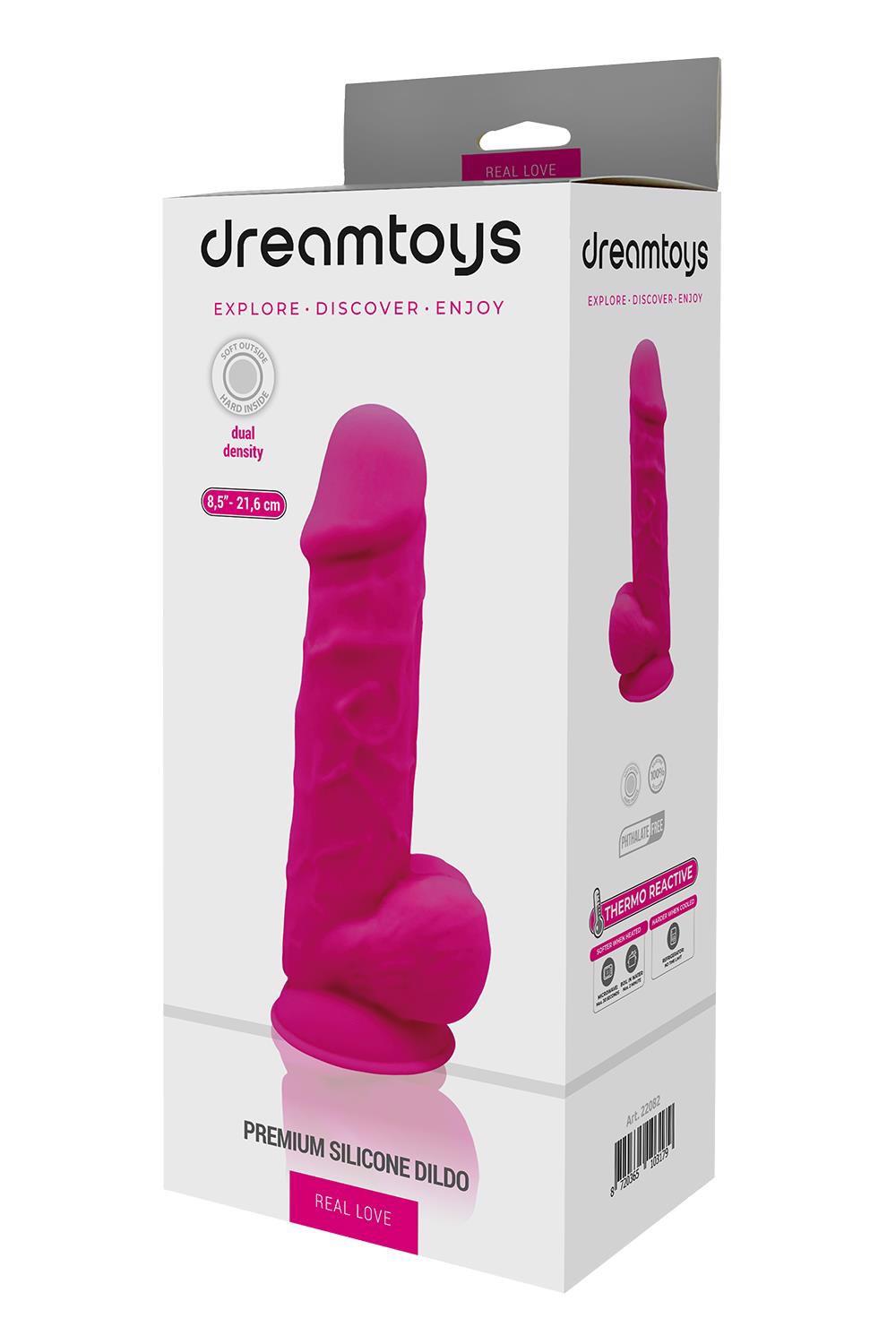 Фаллоимитатор Real Love Premium Silicone Dildo 8.5, 21.6 см (розовый)
