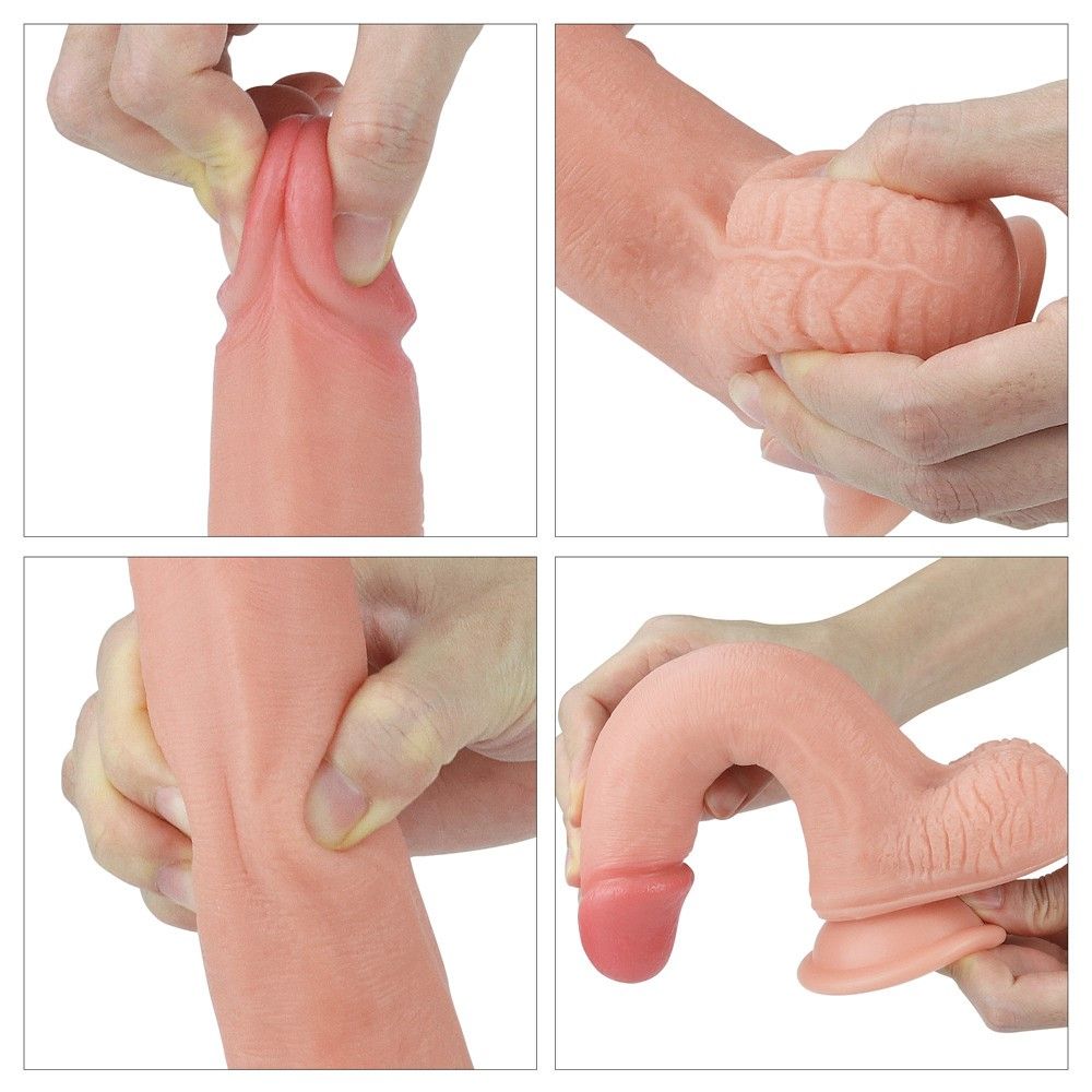Фаллоимитатор Dual layered Platinum Silicone, 20,5 см (телесный)