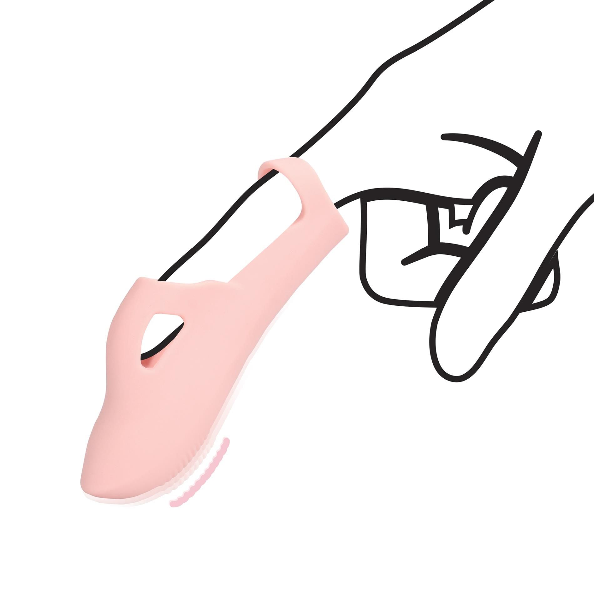 Wibrator na palec Loveline Silicone Finger, 11.2 cm (różowy)