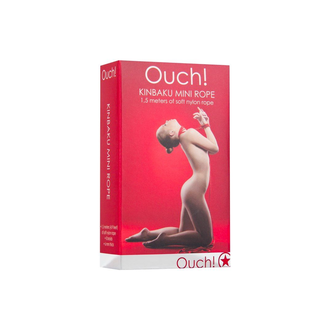 Веревка для бондажа Ouch! Kinbaku Mini Rope, 1,5 м (красный)