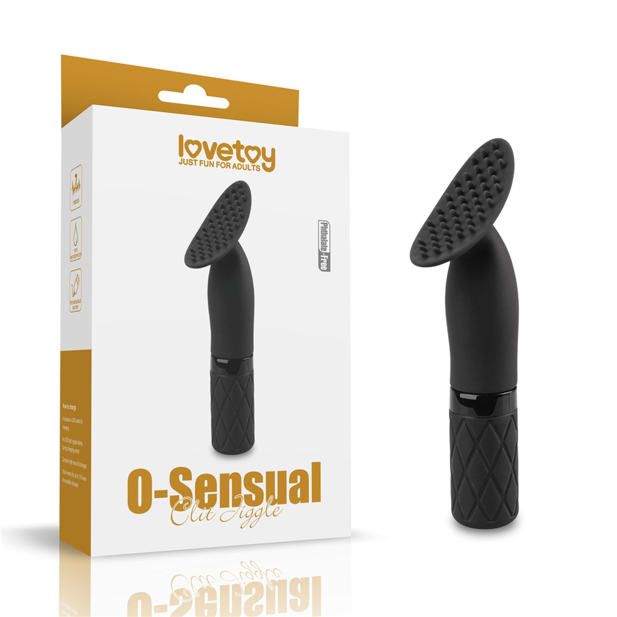 Wibrator LoveToy O-Sensual Clit Jiggle, 14 cm (czarny)