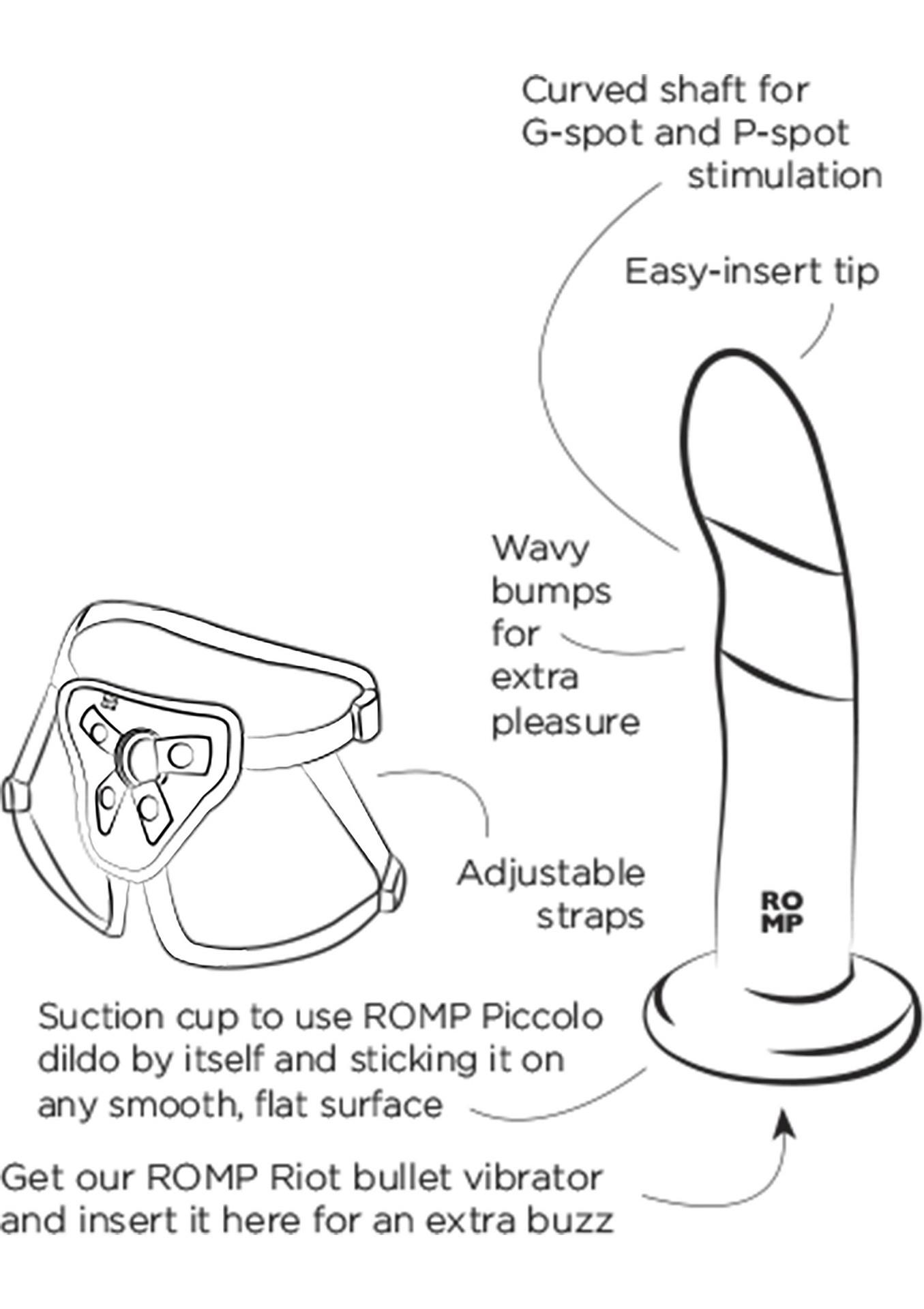 Страпон Romp Piccolo Pegging Kit, 14 см (мульти)