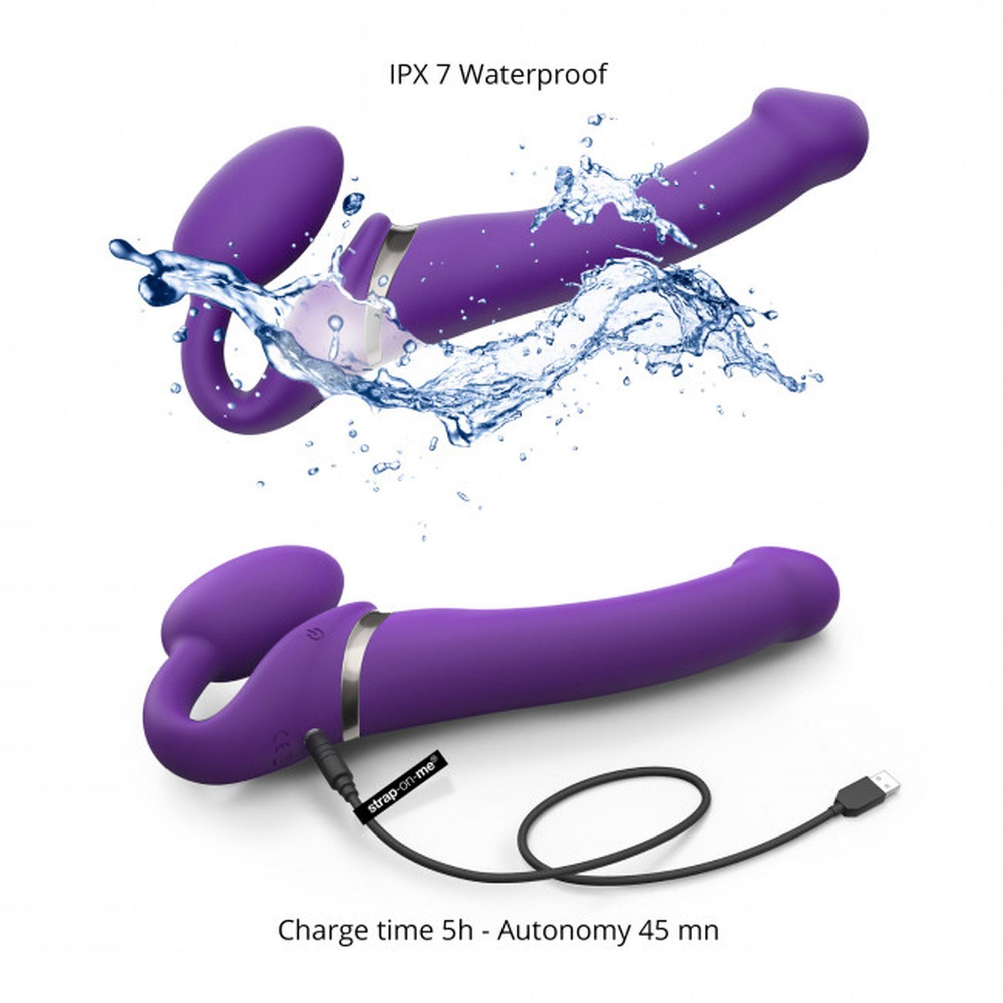 Страпон Strap-On-Me Vibrating L, 19 см (фіолетовий)