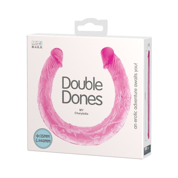 Двухсторонний фаллоимитатор Baile Double Dong, 44 см (розовый)