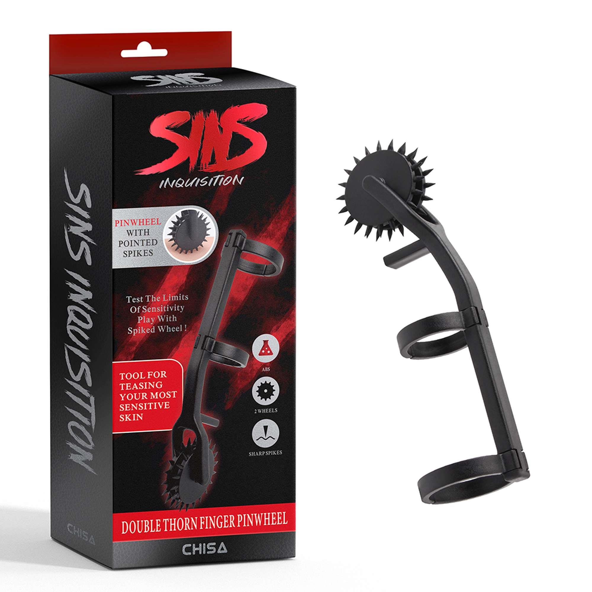 Sins Double Thorn Finger Pinwheel - Koło, Czarny, 10.3 cm