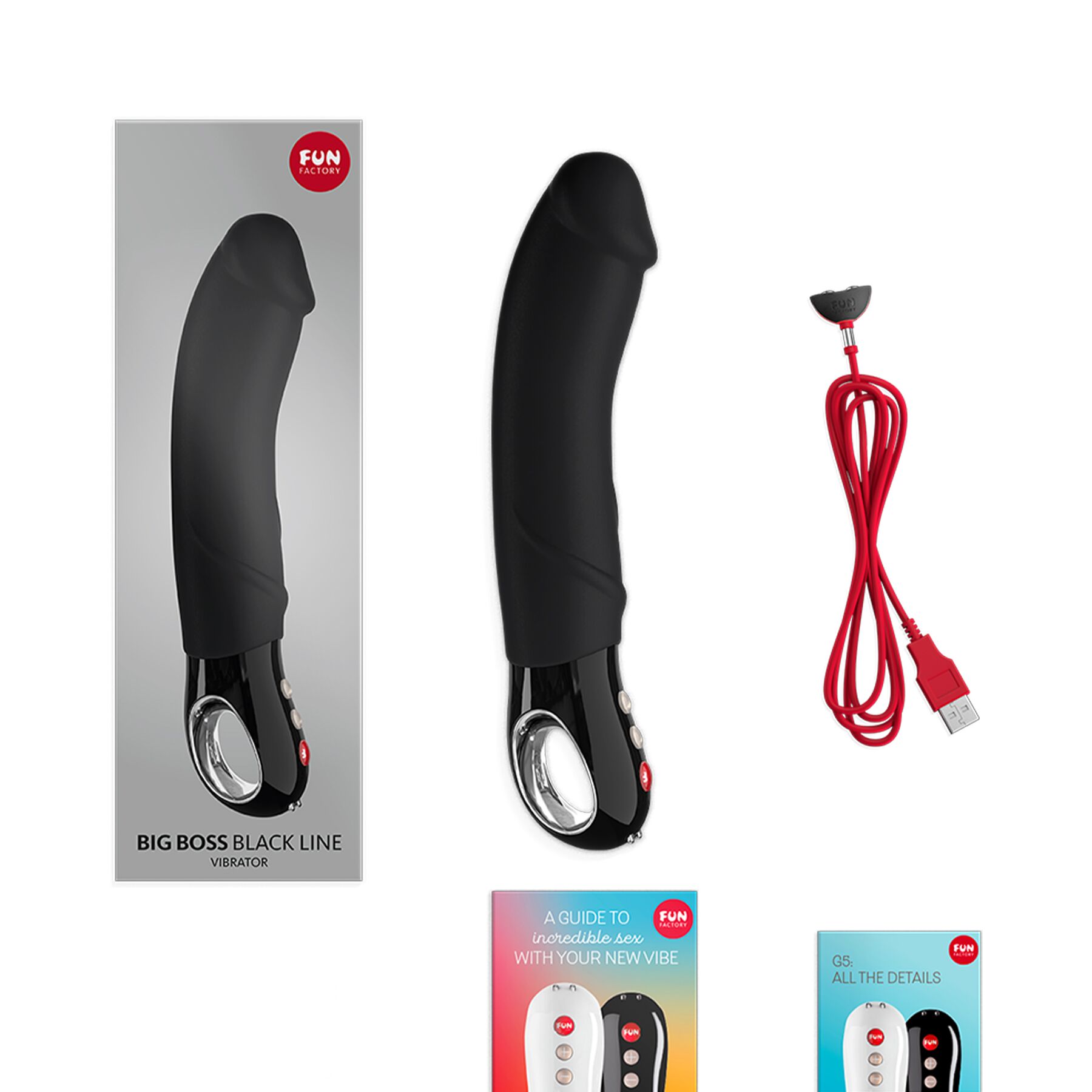 Вибратор Fun Factory Big Boss Black Line, 23.5 см (черный)