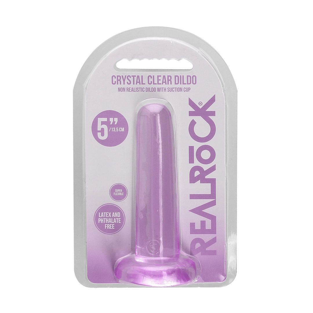 Фаллоимитатор Realrock Crystal Clear Dildo 5.3", 13.5 см (фиолетовый)