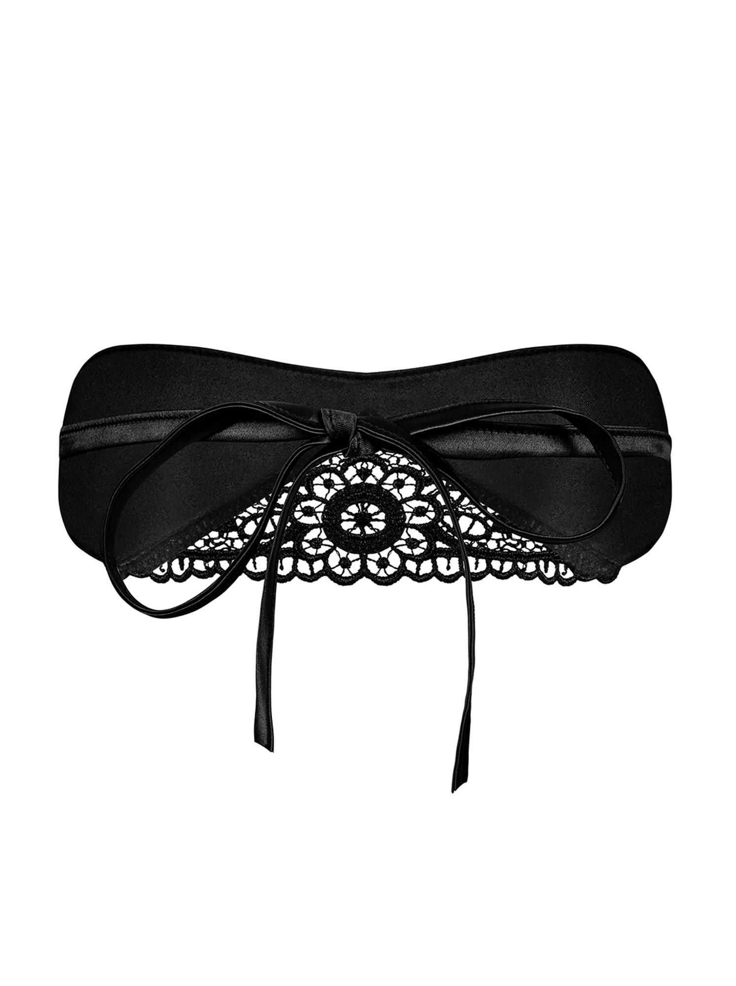 Сексуальна атласна маска Obsessive Satinia, S/M (чорний)