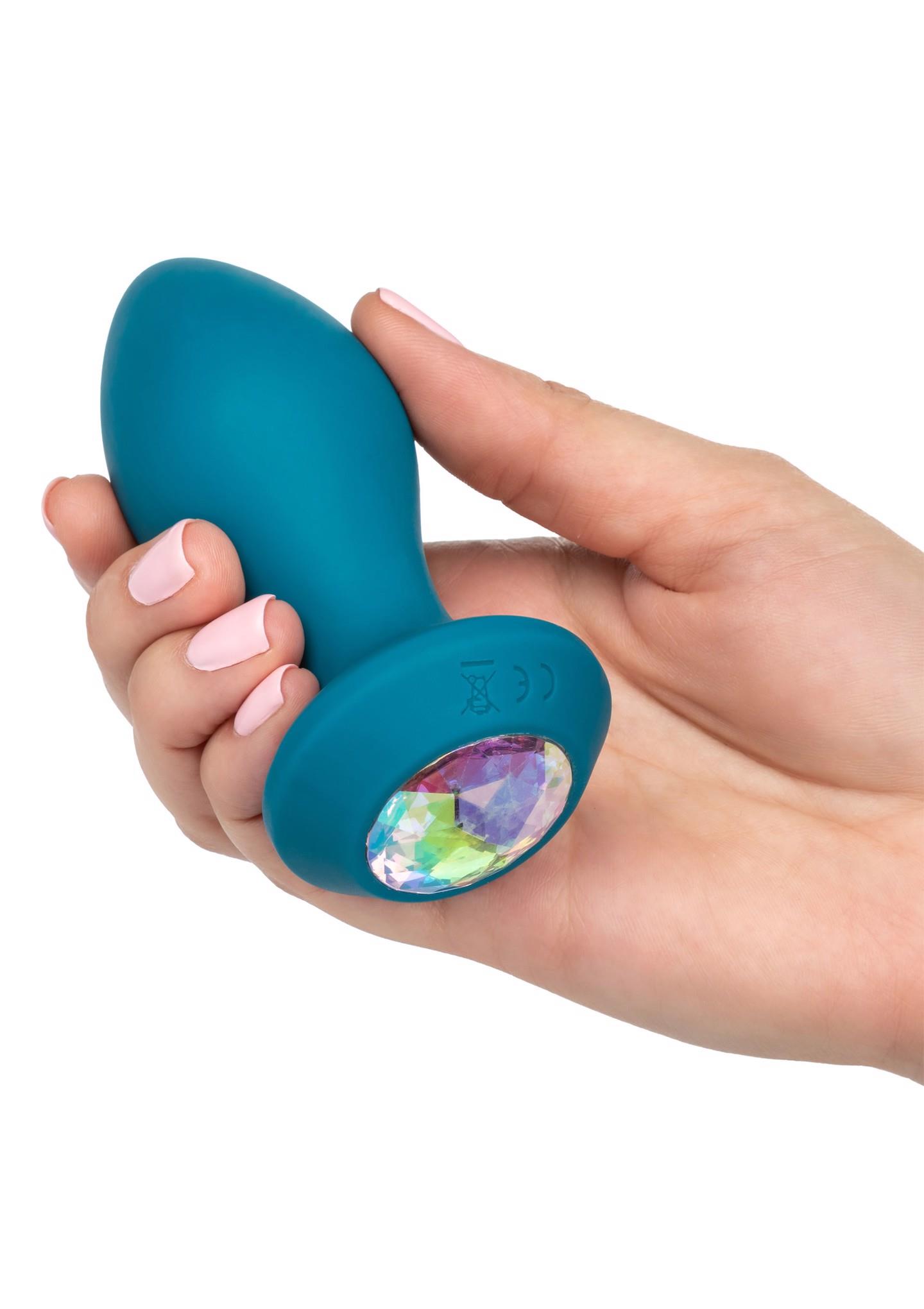 Korek analny Power Gem Vibrating Crystal Probe, 10,7 cm (niebieski)