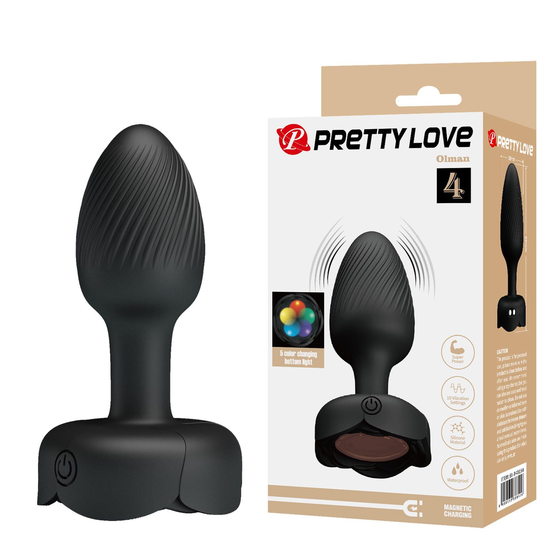 Korek analny Pretty Love Olman, 8.8 cm (czarny)