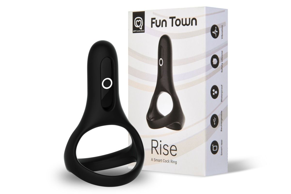 Эрекционное кольцо Magic Motion Fun Town Rise, 9 см (черный)