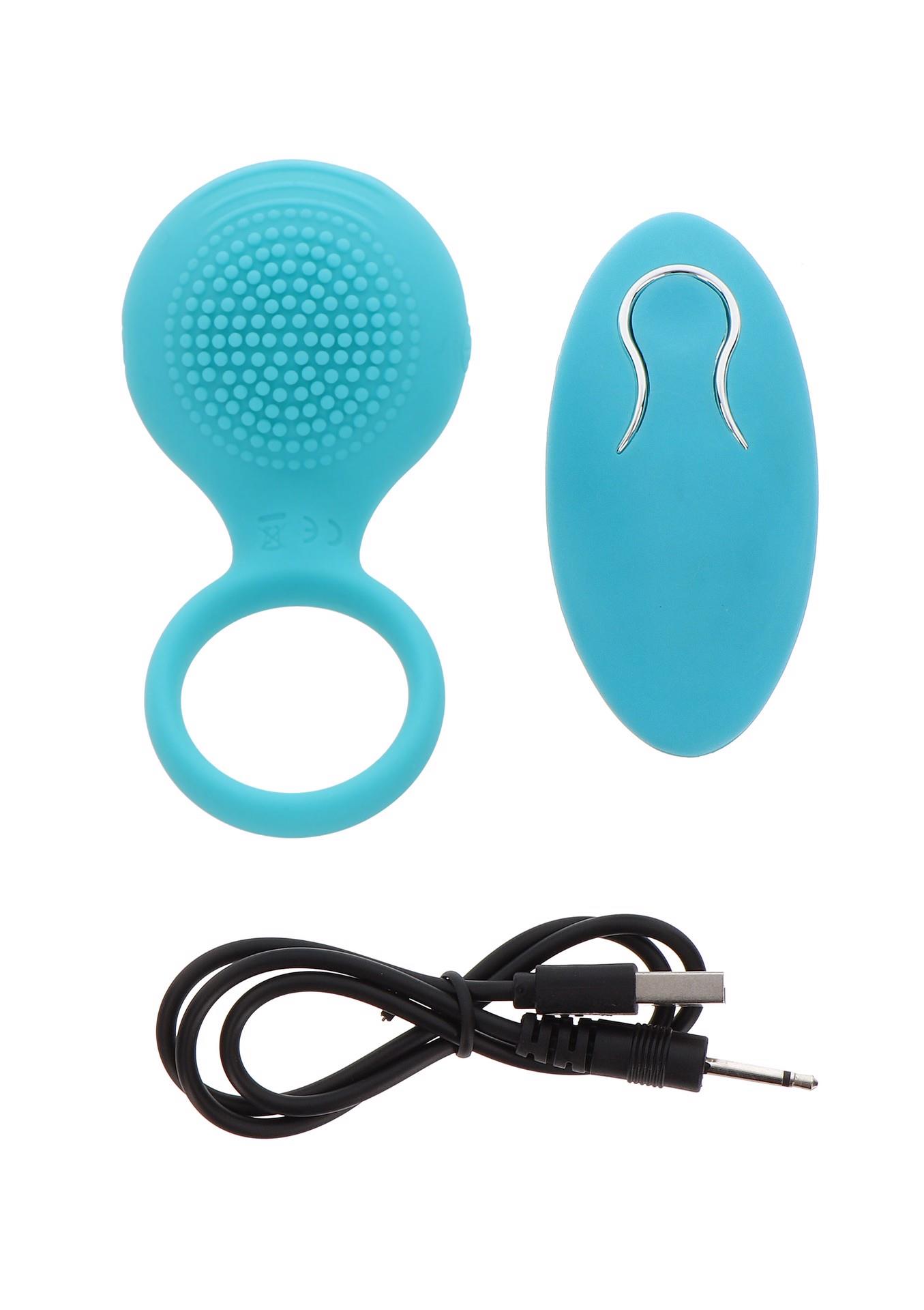 Виброкольцо Toy Joy Happiness Tickle Brush C-Ring, 8.2 см (голубой)