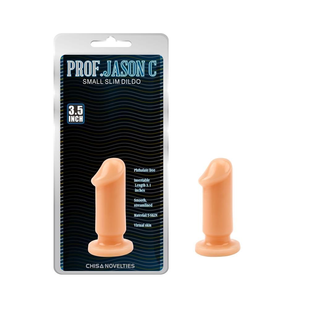 Анальна пробка Prof.Jason C Small Slim Dildo, 9 см (тілесний)