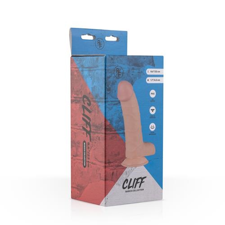Фаллоимитатор EasyToys Cliff Realistic Dildo, 22 см (телесный)